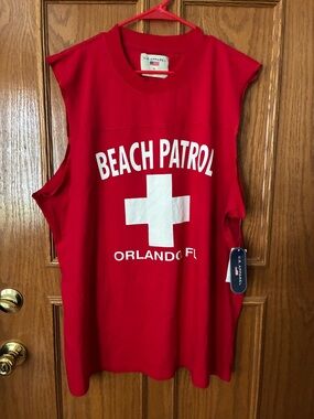 U.S. Apparel Men’s Red 'Beach Patrol' Tank Top, Size XL